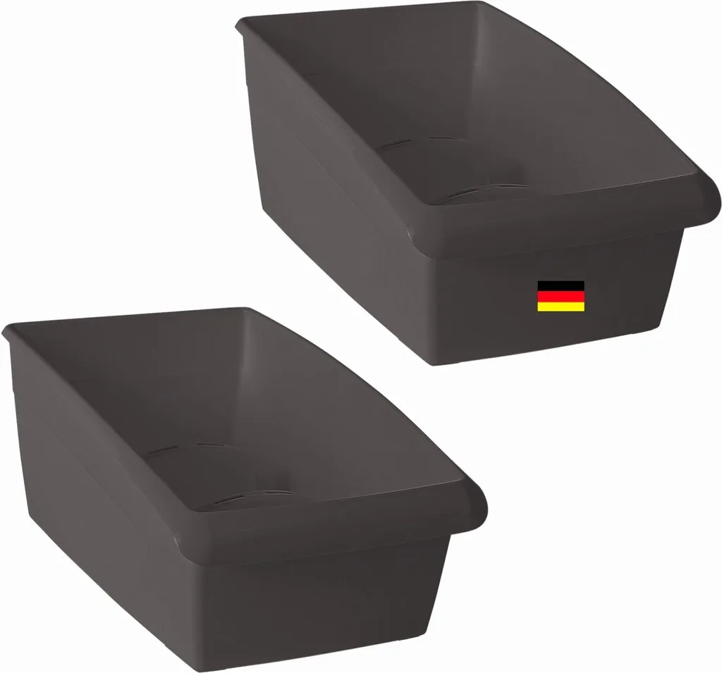 Novaliv set di 2 organizer per medicinali piccolo armadietto per medicinali - 25 x 12 cm GRIGIO ANTRACITE con divisorio - scatola per medicinali per pillole scatola per compresse scatola per gessi scatola per medicinali scatola per bendaggi vitamine - 3