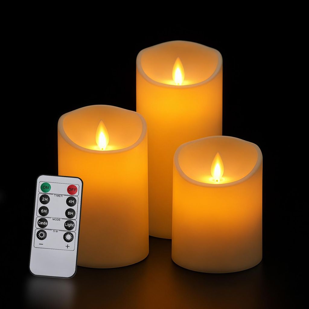 Eikuavons LED svíčky, sada 3 kusů, imitace voskových svíček Obrázek produktu 