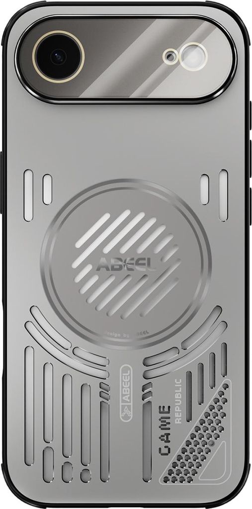 Magnetische Hülle für iPhone Air mit Linsenabdeckung, Aluminium Stoßfestes Schutzhülle mit Wärmeableitung Grau
