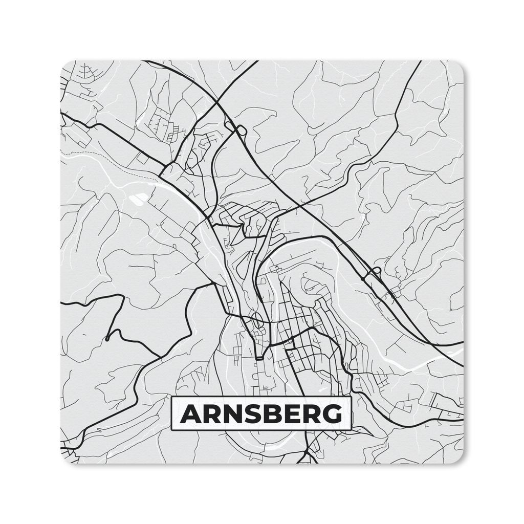 MuchoWow Mauspad Mousepad Deutschland - Stadtplan - Arnsberg - Karte 30x30 cm - Mousepads - Maus Mat - Pad - Mausunterlage - Gaming