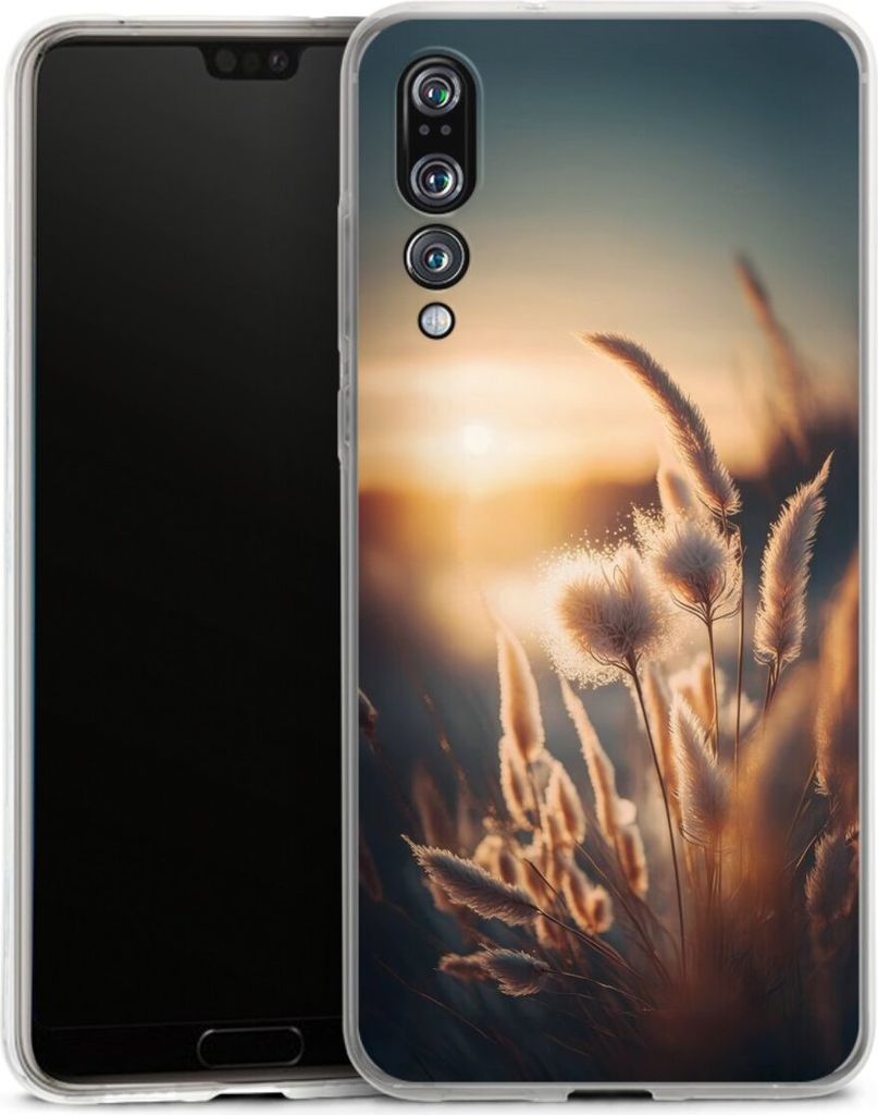 DeinDesign Handyhülle für Huawei P20 Pro Silikon Hülle Case Smartphone Schutzhülle Natur Sonne Pampasgras
