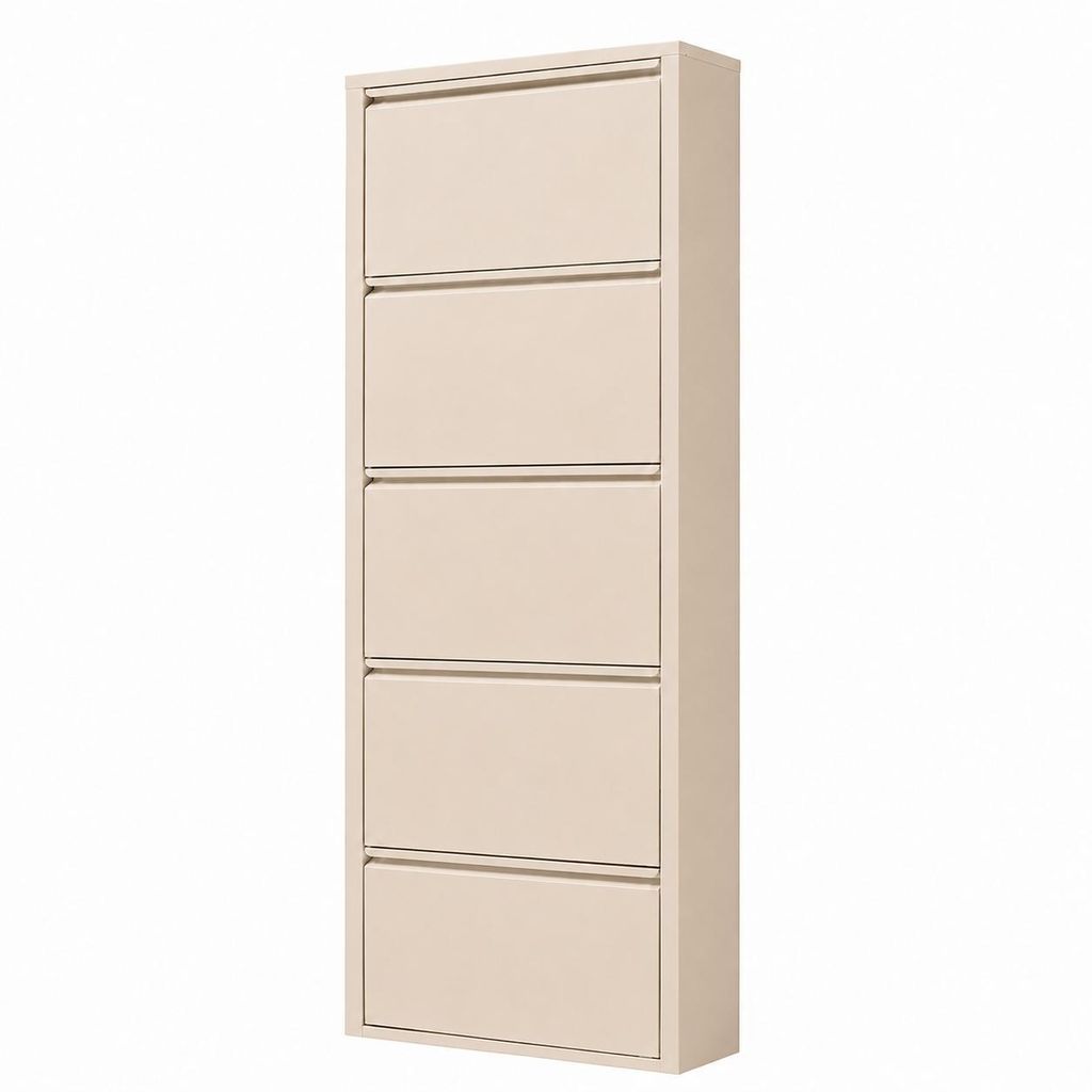 Alveon Schuhkipper Metall 5 Klappen schmal 51 x 15 x 170 cm Produktbild 