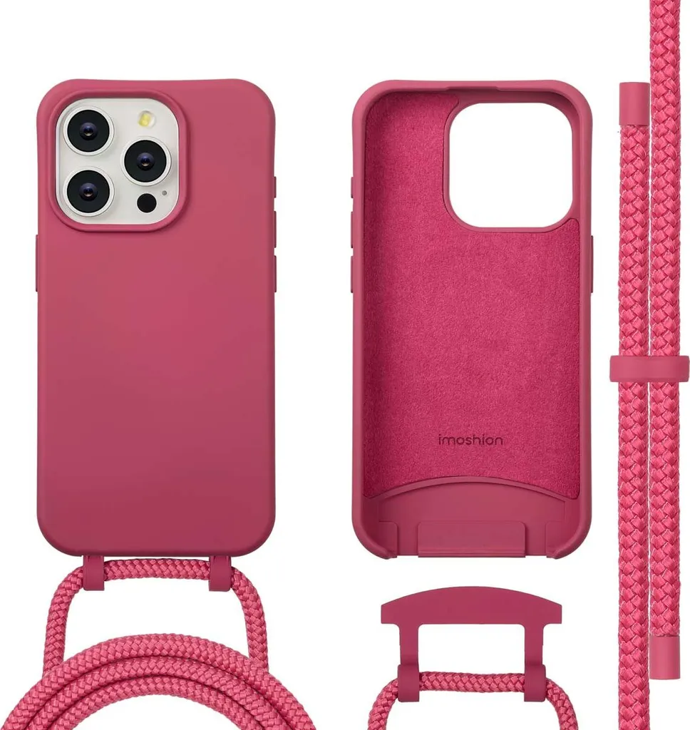 Cover posteriore imoshion Color con catena rimovibile per cellulare e MagSafe iPhone 15 Pro - Lampone