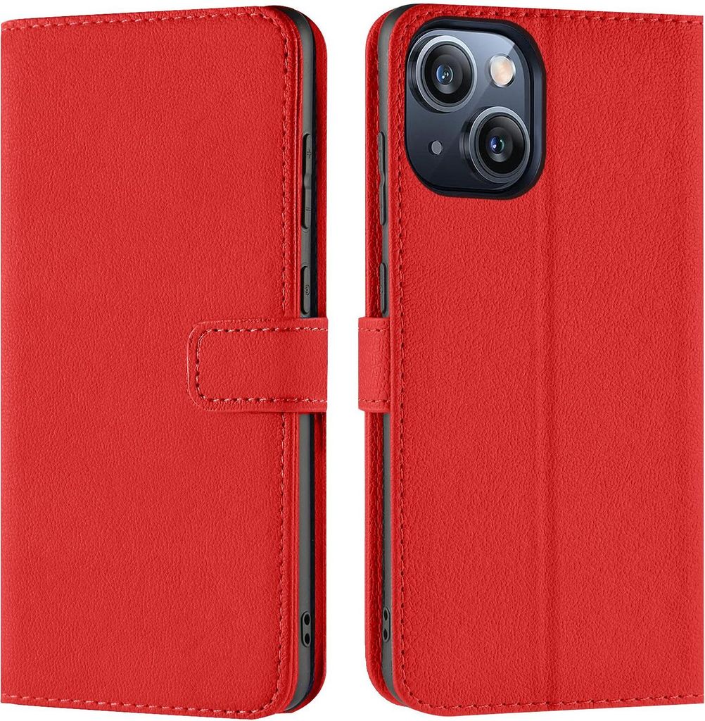 Book Case für iPhone 15 Hülle 6.1 Zoll Flip Cover Handy Tasche Schutz Hülle Etui