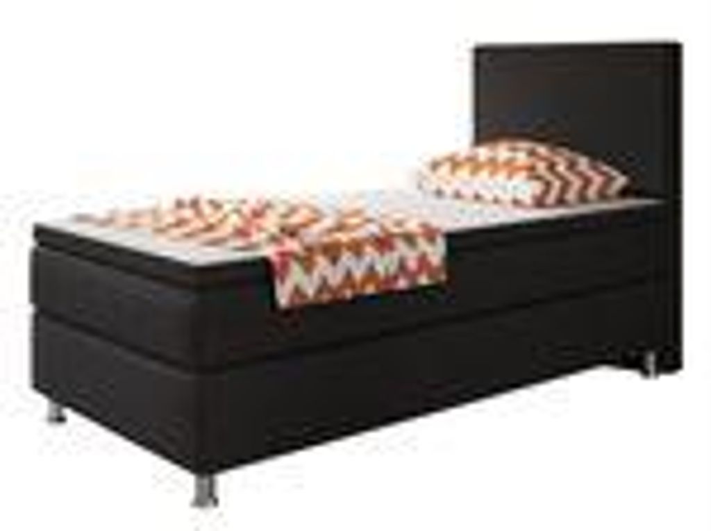 Komfortables Boxspringbett Berlin 90x200 cm in Schwarz