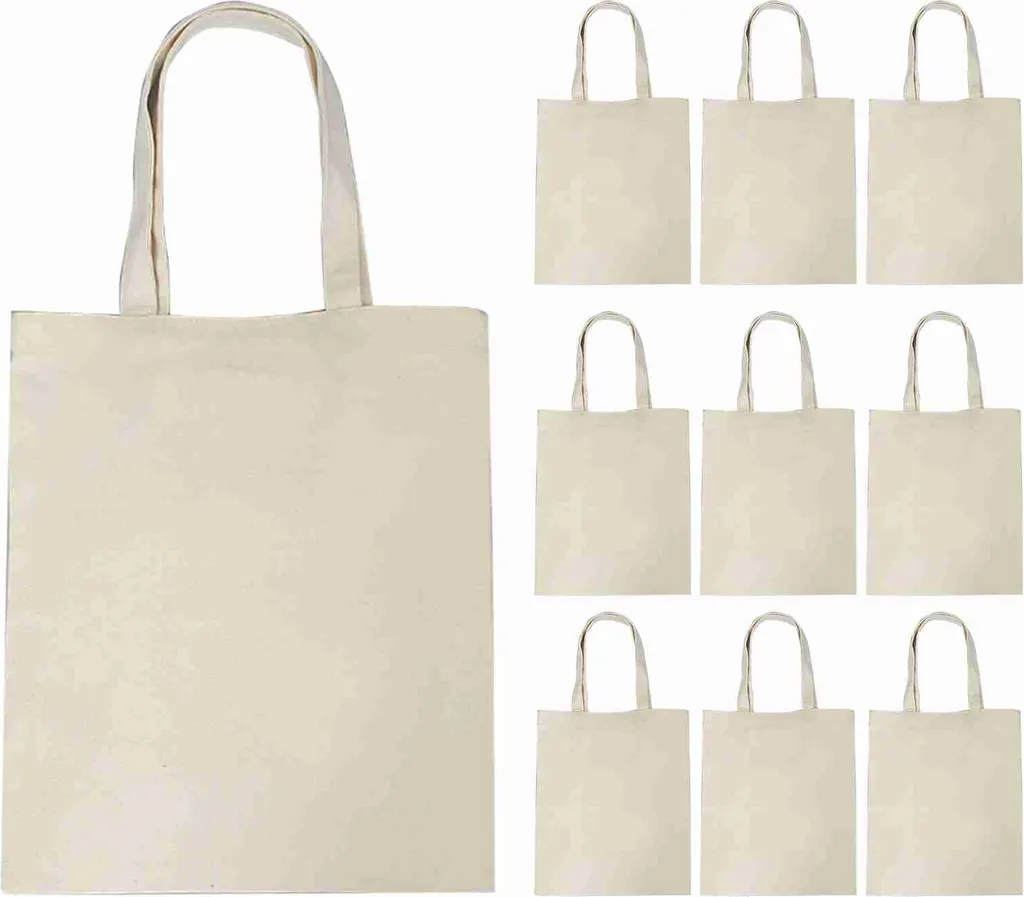 Sac en toile grande capacité léger et robuste - Pack de 10 réutilisables
