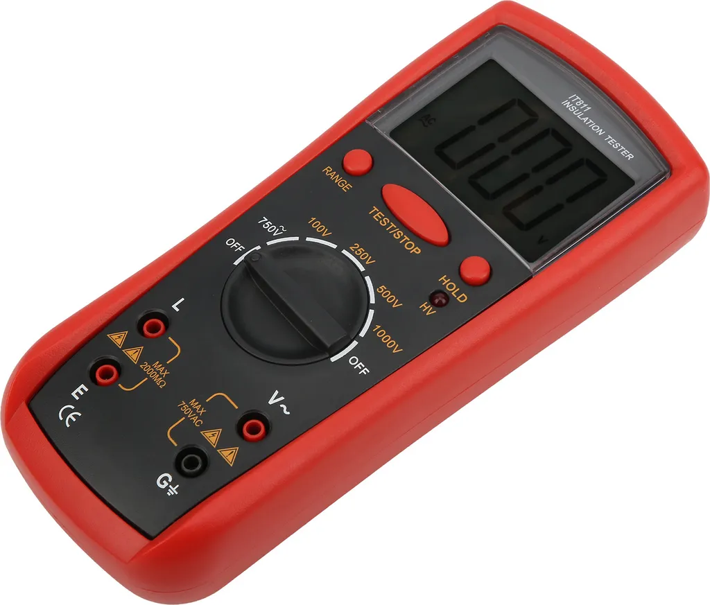 Mégohmmètre IT811 : Testeur de résistance d'isolement avec écran LCD