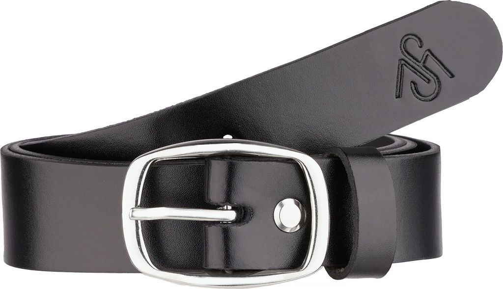 Merry Style Damen Gürtel Ledergürtel 3 cm Breit D41 (Schwarz-2/Runde Schnalle, 90cm)