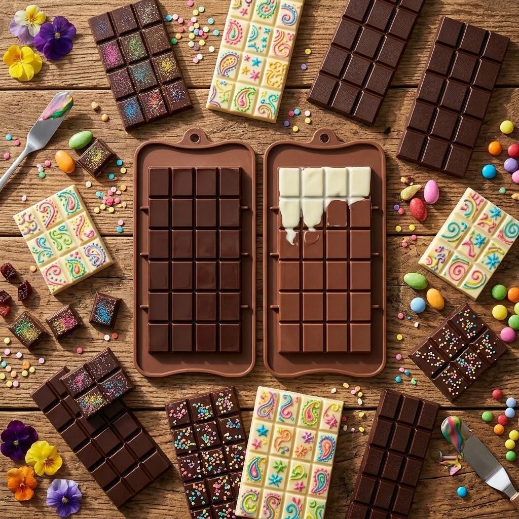 GKA 2 Stück Silikon Schokoladenform für Schokoladentafel Produktbild 