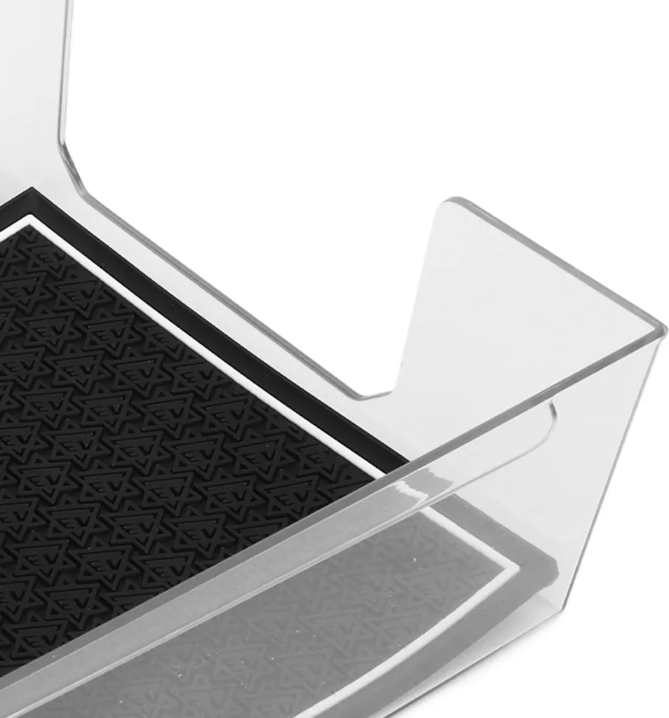 Vassoio organizer per console centrale, trasparente, acrilico, contenitore nascosto nel bracciolo, ricambio per Tesla Model Y 3 2021-2023 posteriore