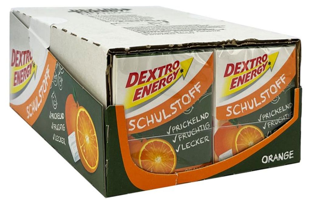 Dextro Energy Schulstoff Orange, Traubenzucker mit Orangengeschmack, 12x 50g