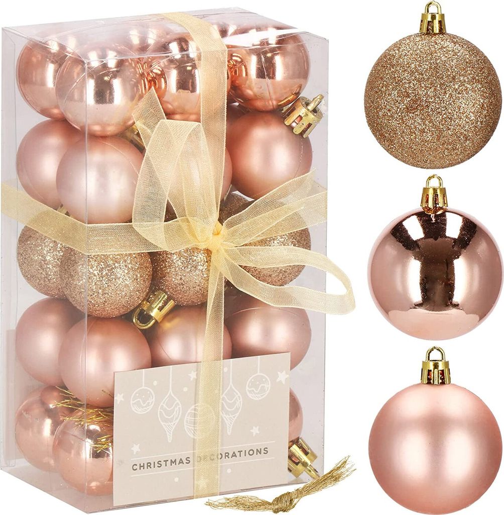 SPRINGOS Christbaumkugel Kunstkugel 30 Stück bruchsicher Produktbild 