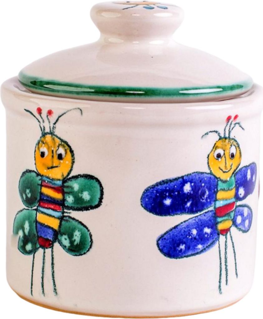 Zuckerdose Eintagsfliege aus Steinzeug, weiß, spülmaschinenfest, Ø 8 cm, H 8,5 cm