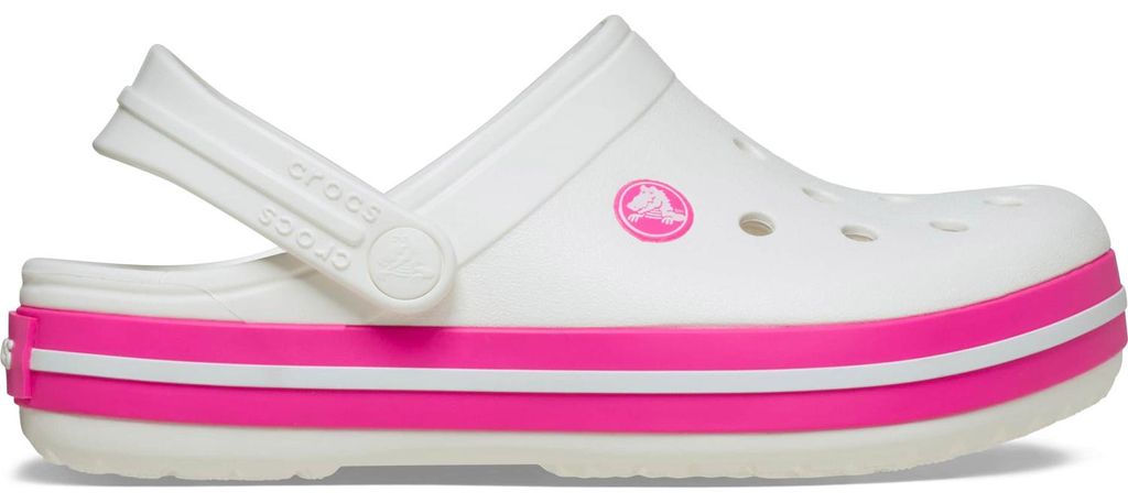 Crocs Crocband Clog Kids Kinder Sportive Clog-Sandalen Weiß/Pink (White/Pink Crush), 207006-6WU