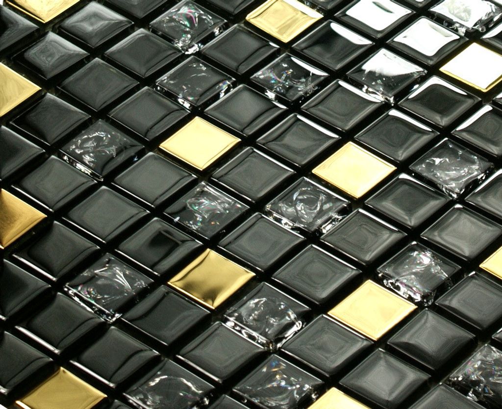Skleněná mozaika z černého zlata "GOLD MONTE", zlatý Obrázek produktu 