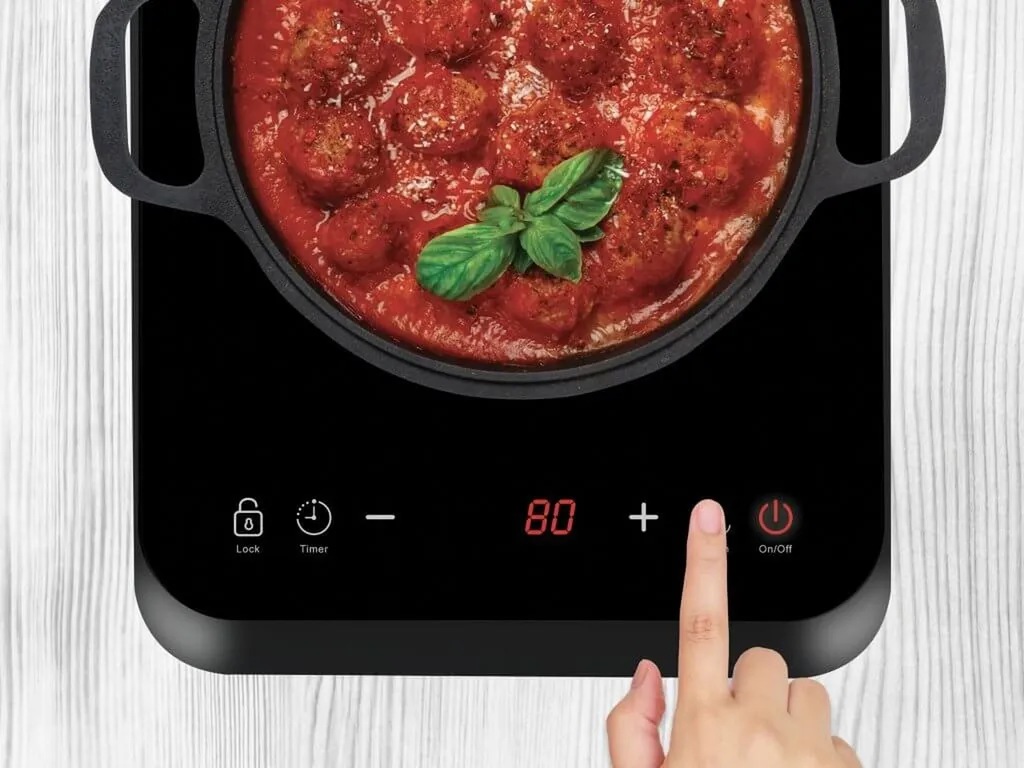 Plaque de cuisson induction portable 2000W avec surface verre trempé