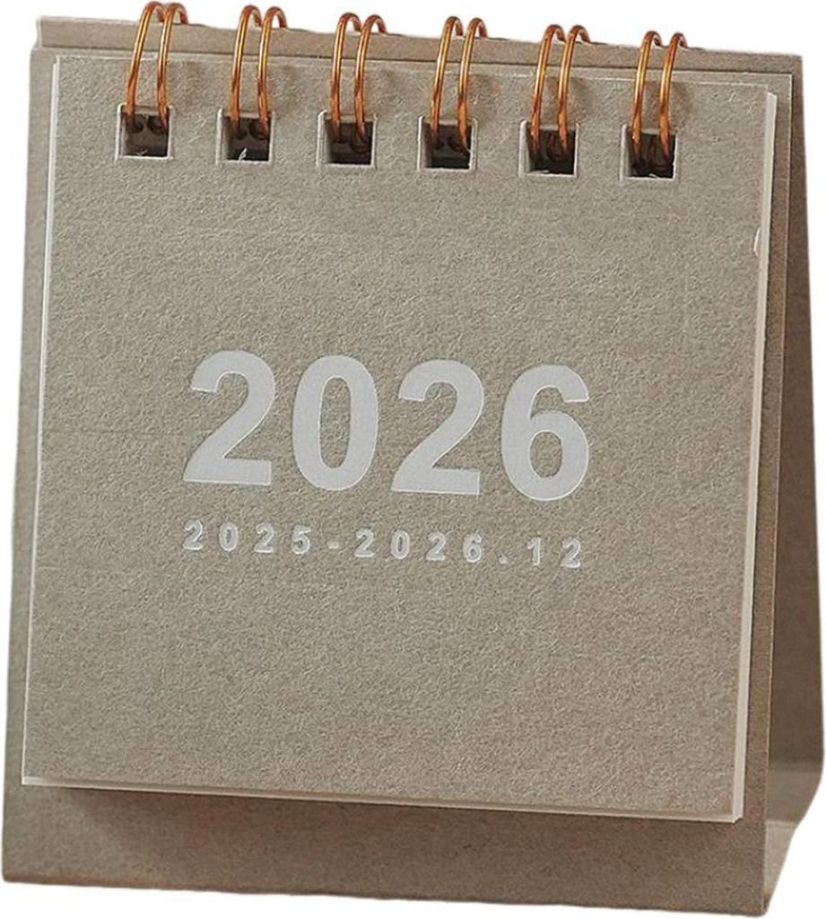 Mini-Tischkalender 2026, Jan.2026-Dez.2026, 12-Monatsplaner, kleiner Stand-Flip-Kalender mit Doppeldrahtbindung für das Home Office
