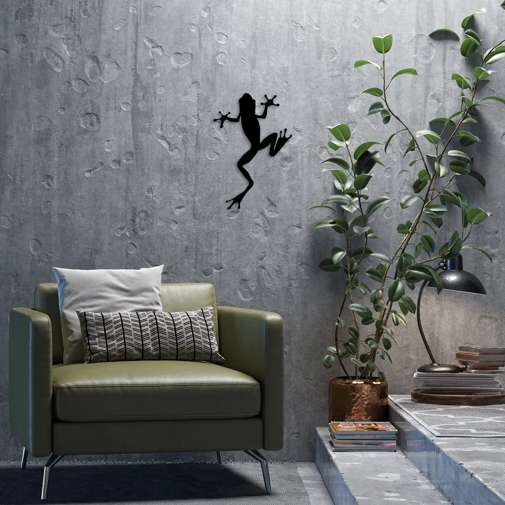 Décoration Murale Métal Noir Wallity Frog 28x42cm : Finissez vos Murs