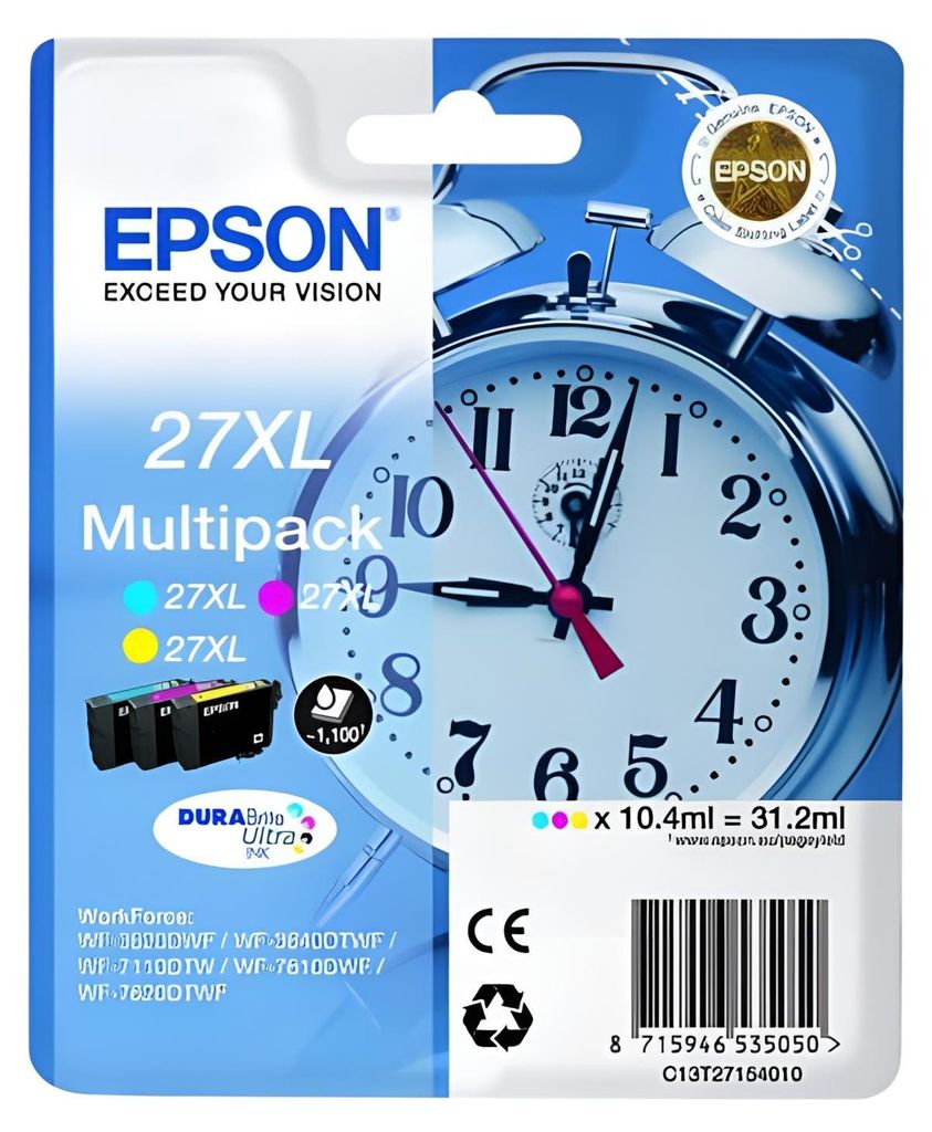 Epson DURABrite Ultra Ink 27 XL Multipack (3 colori) T 2715 Immagine del prodotto 
