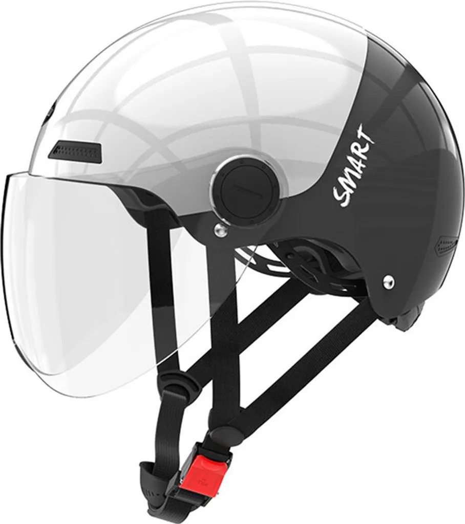 Casque intégral Bluetooth pour moto avec visière solaire Safe Noir