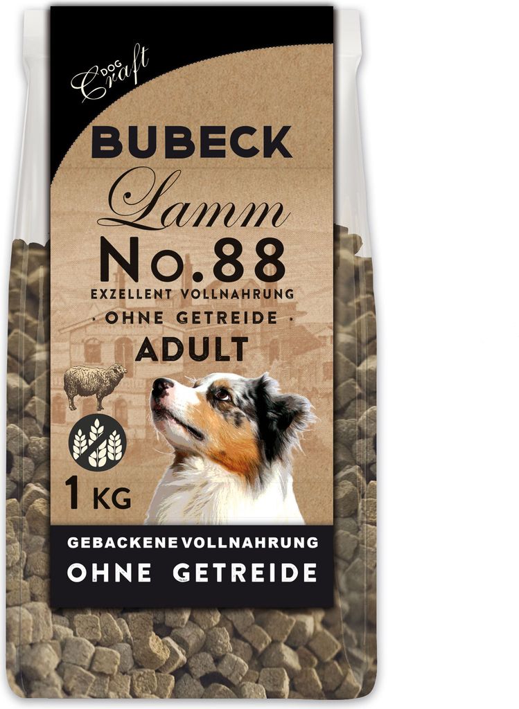 Trockenfutter getreidefrei gebacken mit Lamm von Bubeck 1Kg