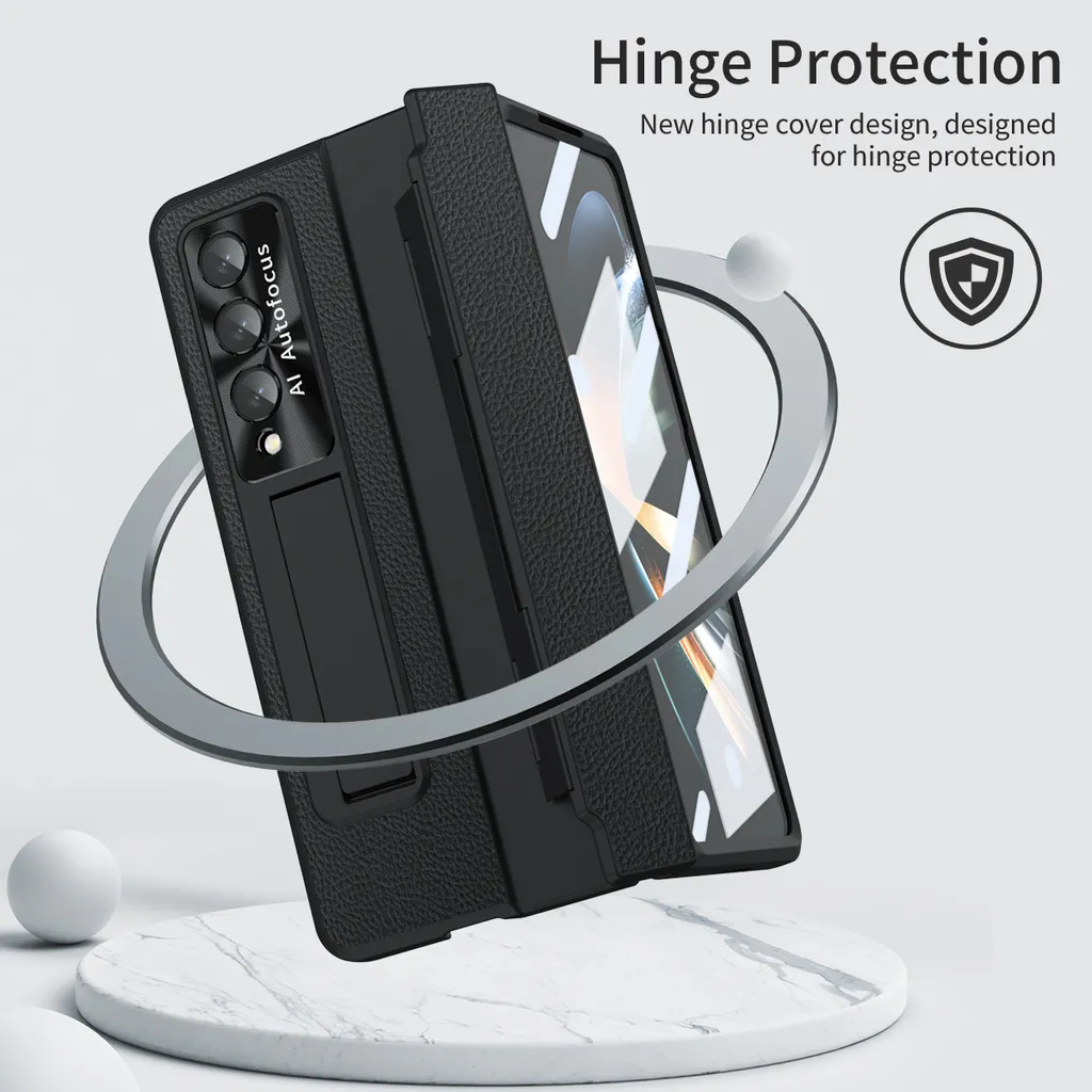 Custodia Samsung Z Fold 4 Litschi - Stile e Sicurezza Display - 3