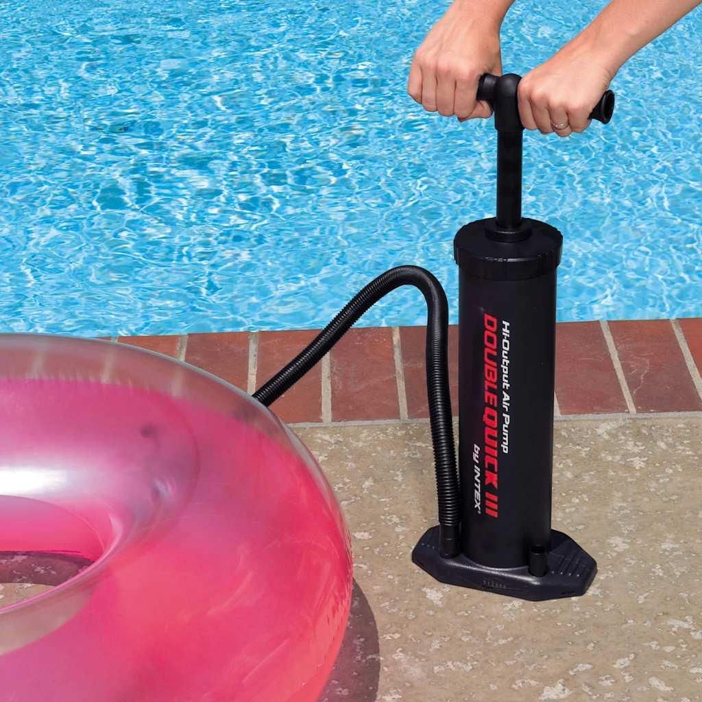 Hand-Luftpumpe Double Quick System – Für Luftmatratzen, Schlauchboote & Bälle, 1,7 Liter Durchfluss