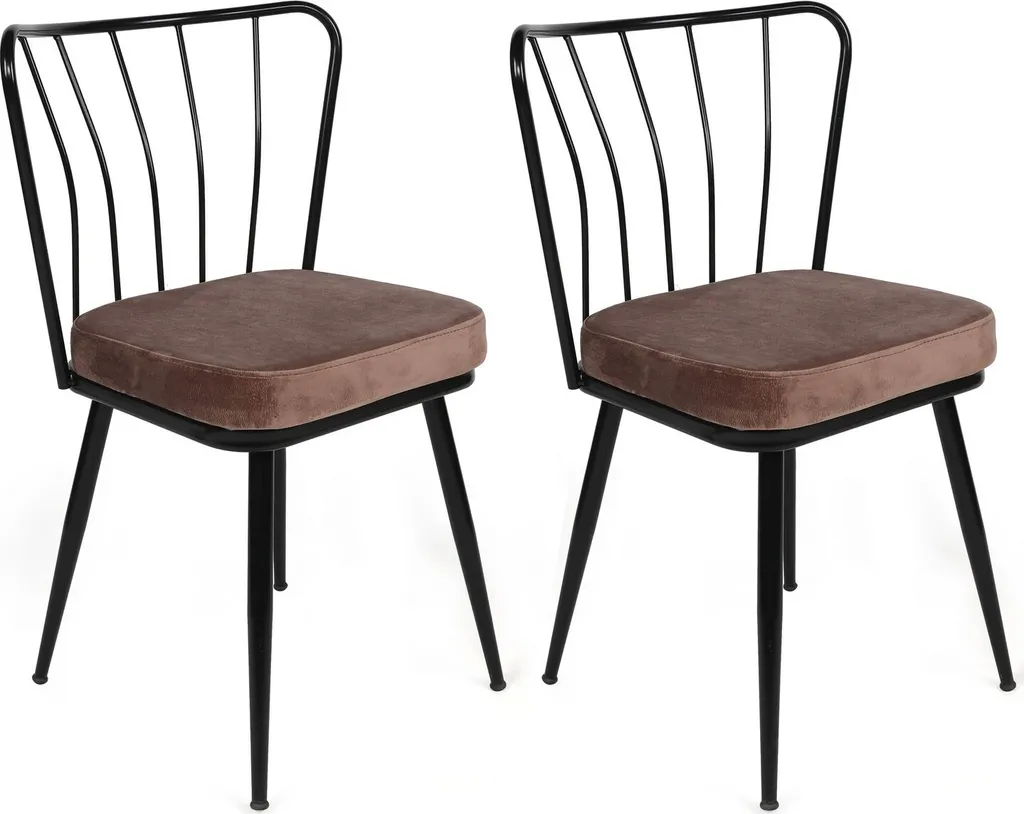 Skye Decor Yıldız-947 V2 Lot de 2 chaises Marron Clair 100% Métal