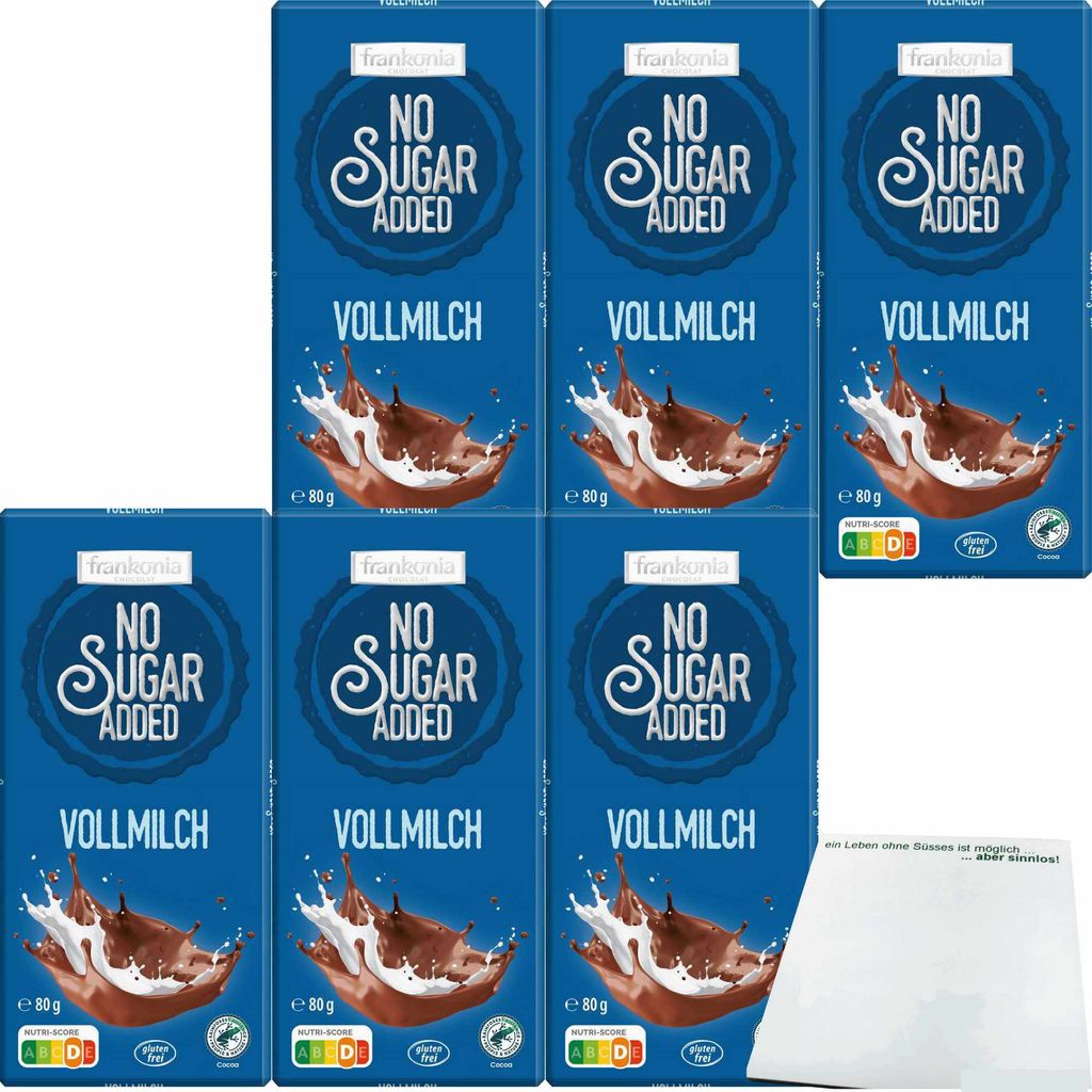 Frankonia Chocolat No Sugar Added Vollmilch Schokolade Produktbild 