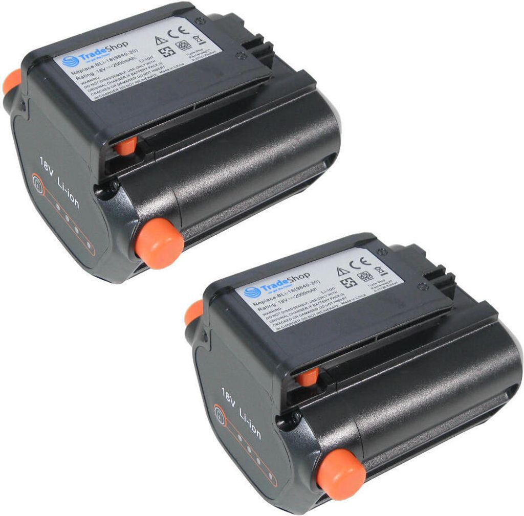 2x Trade-Shop Werkzeug Li-Ion Akku 18V / 2000mAh für Gardena Telescopic Accu Hedge Trimmer THS Li-18/42