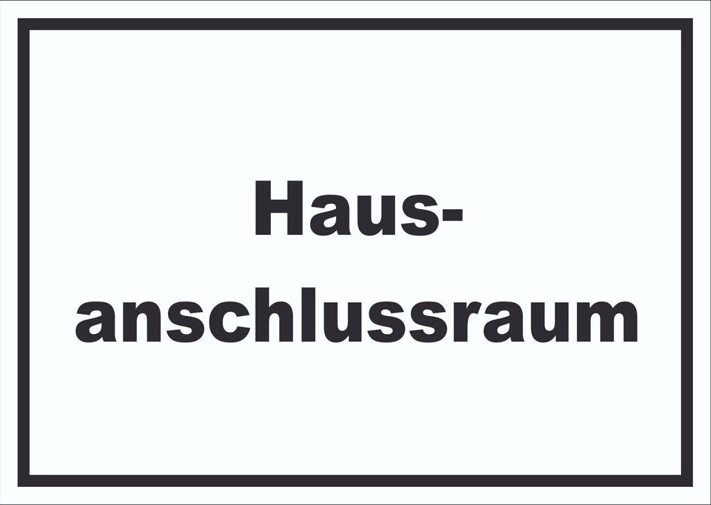 Hausanschlussraum Schild mit Text HAR waagerecht A6 Rückseite selbstklebend