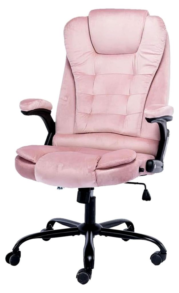 Rosa Samt-Bürostuhl, Ruhestuhl, Schreibtischstuhl für Wohnzimmer, Büro, Schlafzimmer