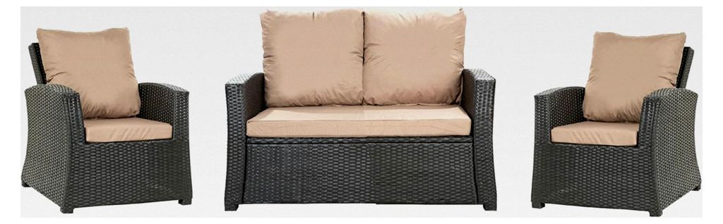 Rattan-Gartenkissen-Set für 4-5 Sitzplätze – geeignet für Sofa, Schaukelstuhl und Wohnzimmer, komfortabel für Innen- und Außenbereich, Polye...