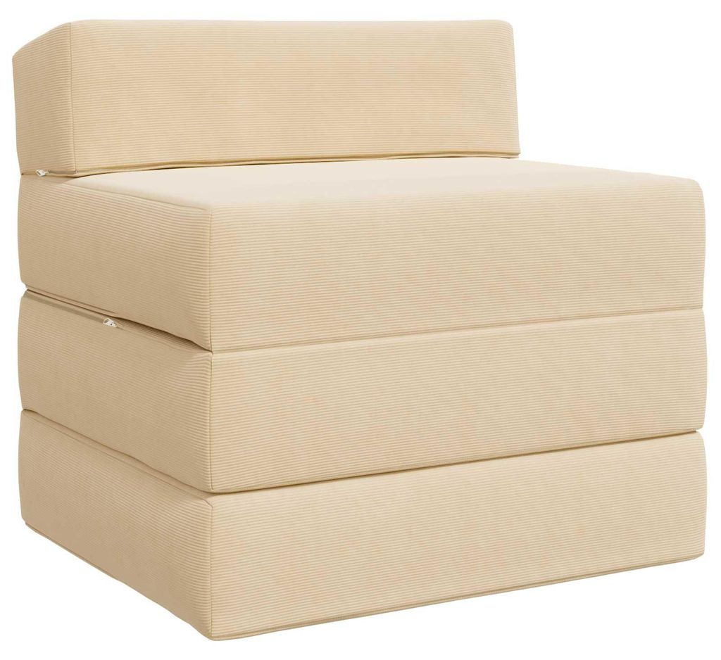 vidaXL Klappsofa Bett Creme 200 x 70 x 10 cm Cordstoff