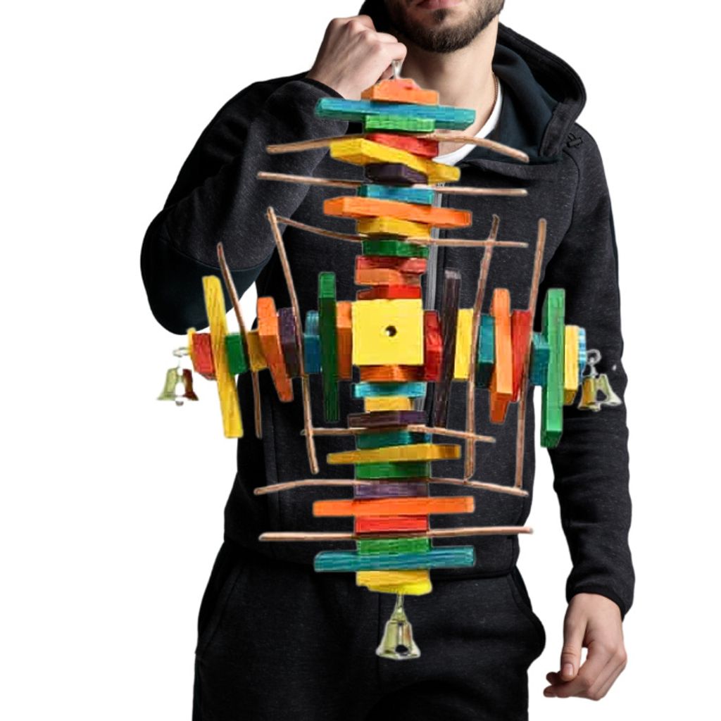 Happy Tower - Spielzeug für mittelgroße und große Papageien, Bieten Sie Stunden voller Freude und Spaß
