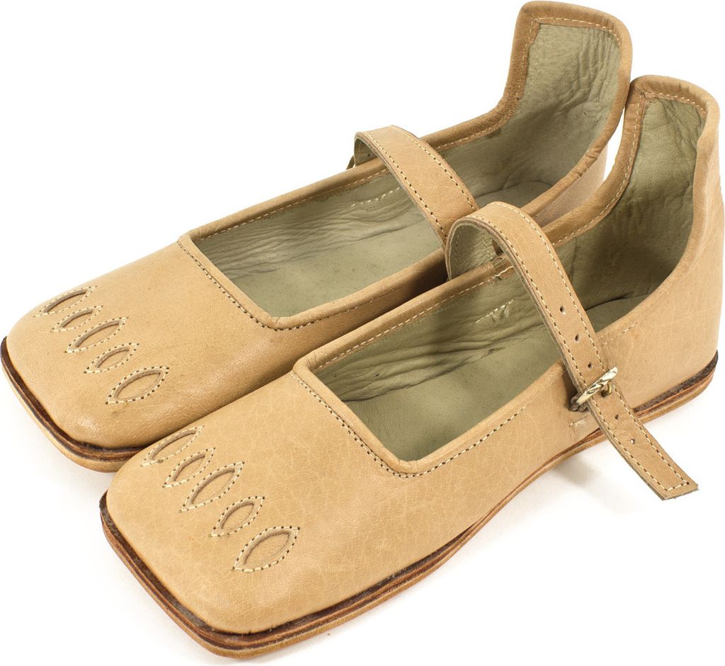 Kuhmaulschuhe Renaissance Schuhe 16. Jahrhundert Naturbraun Gr. 36