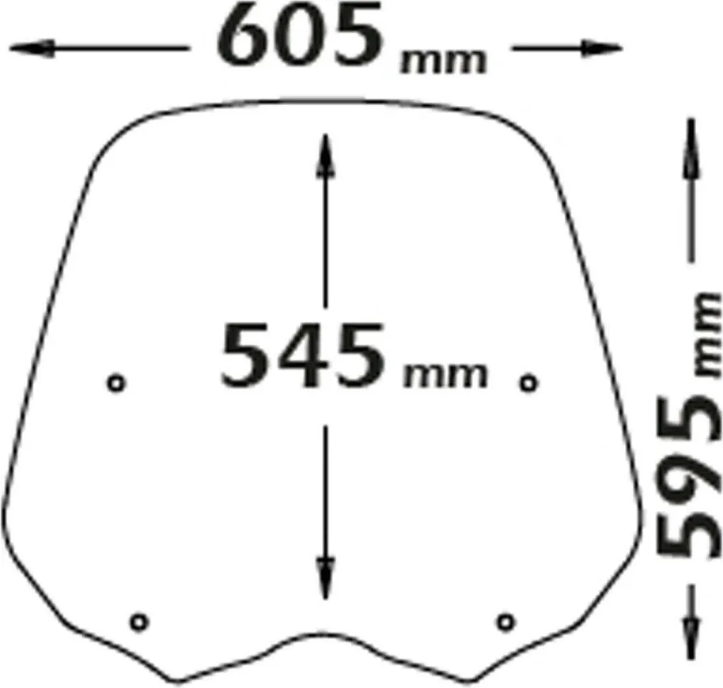 Pare-brise transparent Isotta haute résistance pour HONDA 545x605