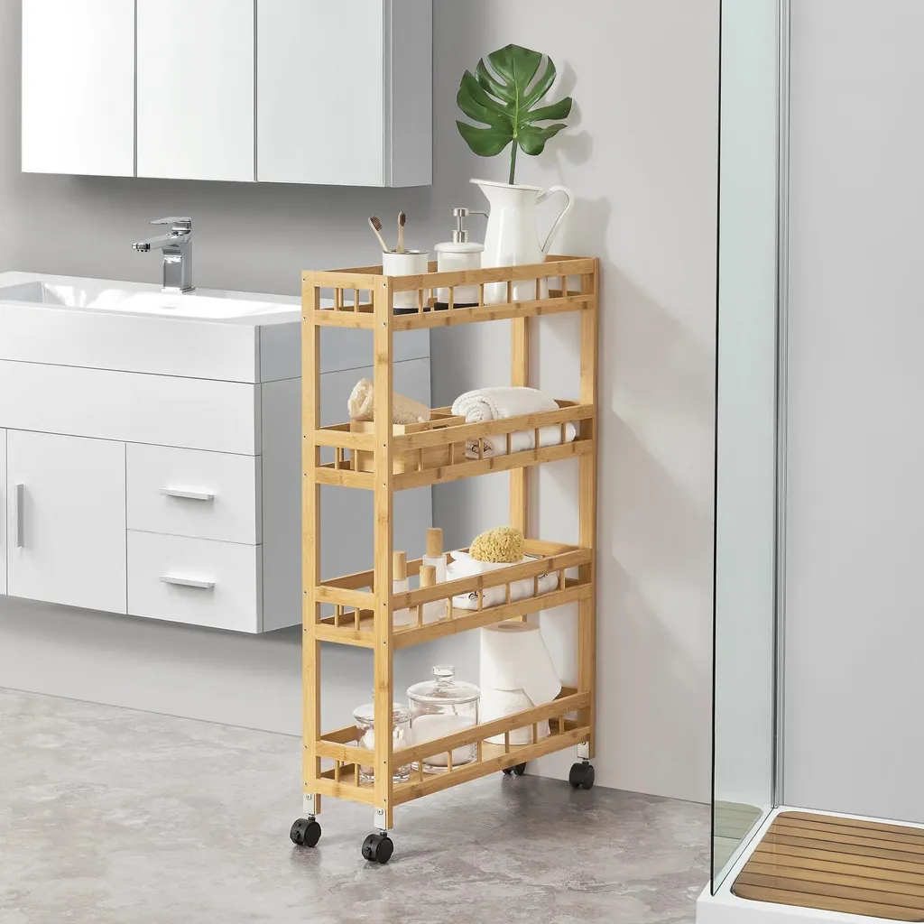 In And OutdoorMatch Garrison: Carrello Cucina 18cm Legno 4 Ripiani - 6