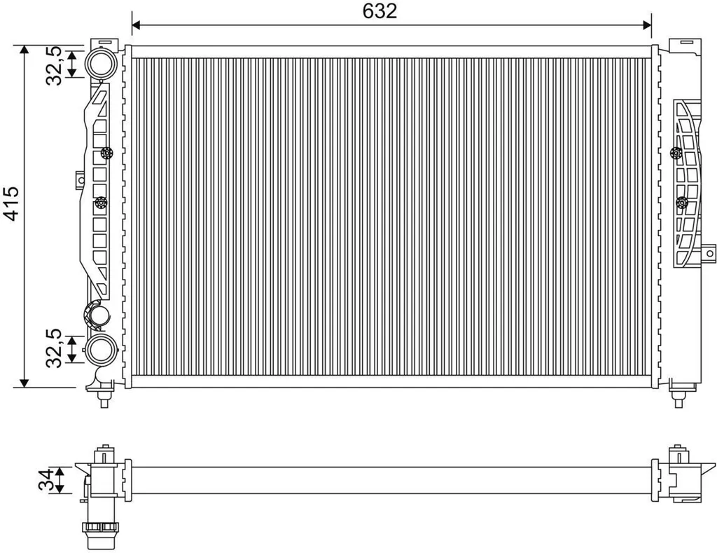 Radiateur moteur en aluminium brasé Valeo 731537 haute fiabilité