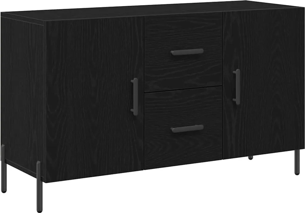 SYFAX™ Credenza Rovere Nero 100 x 36 x 60 cm Legno multistrato