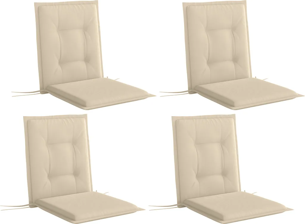 Cuscini per Mobili da Giardino Outsunny Beige 108x50 cm Set da 4 - 1