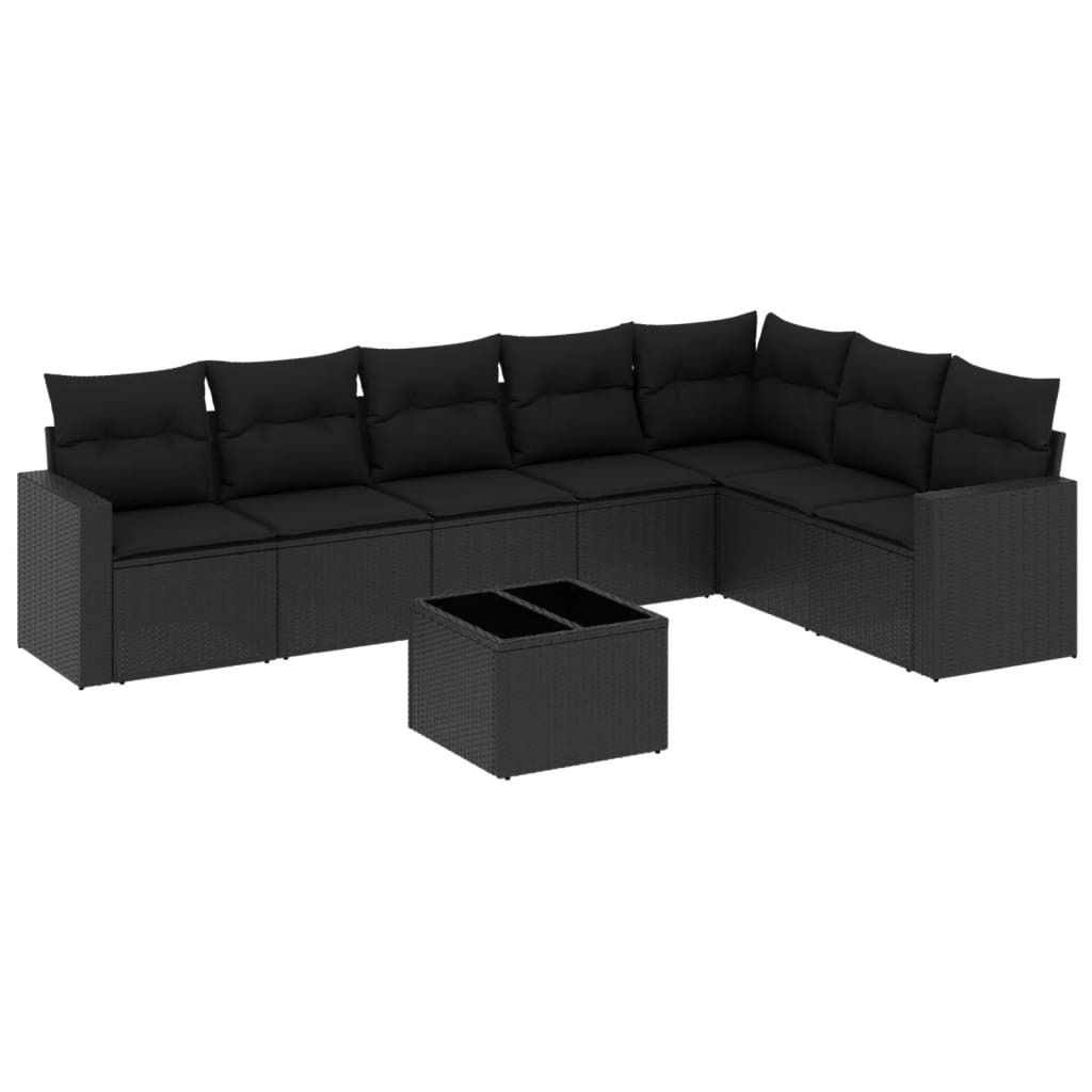 "WINTER SALE" 8-tlg. Garten-Lounge-Set - elegantes Design - Sitzgruppe/Gartengarnitur - mit Kissen Schwarz Poly Rattan - Terassenmöbel NeuMöbel76...