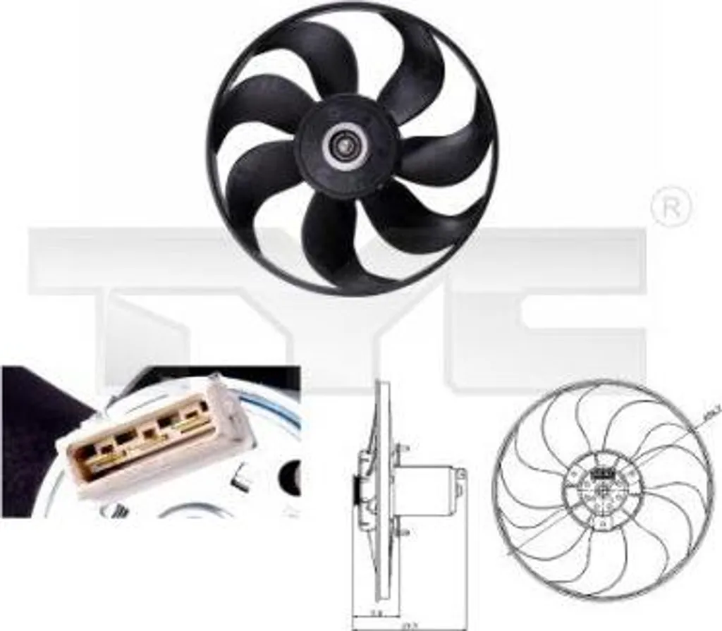 Ventilateur moteur pour circuit de refroidissement Passat 35I TYC