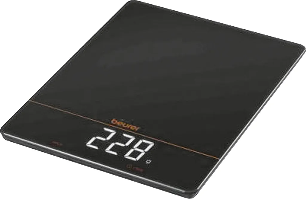 Beurer Balance de cuisine 15kg Division 1g Plateau en Verre Noir Haute Précision