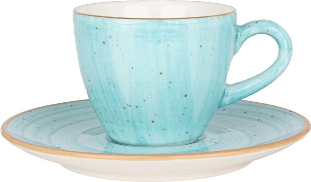 Bonna Aqua - Espressotassen und Untertasse - 80 cc - Porcelain - 6er set