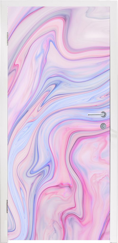 MuchoWow Türtapete Selbstklebende Türfolie Marmor - Farben - Pastell 95x235 cm Türposter Türaufkleber Klebefolie Türklebefolie - XXL-Poster ...