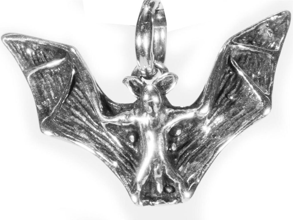 Fledermaus klein Schmuck Anhänger 925er Silber 15x22mm
