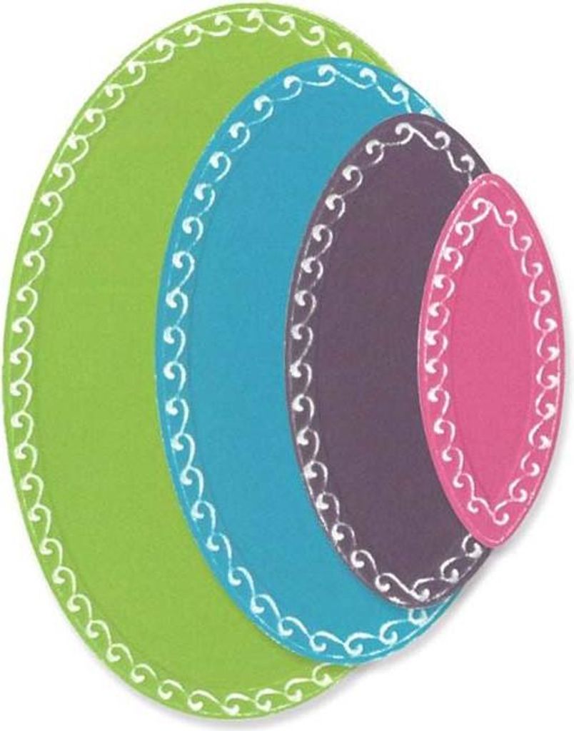 SIZZIX Stanzform Präge Stanzschablone Cutting Die, Clare Classic Ovals