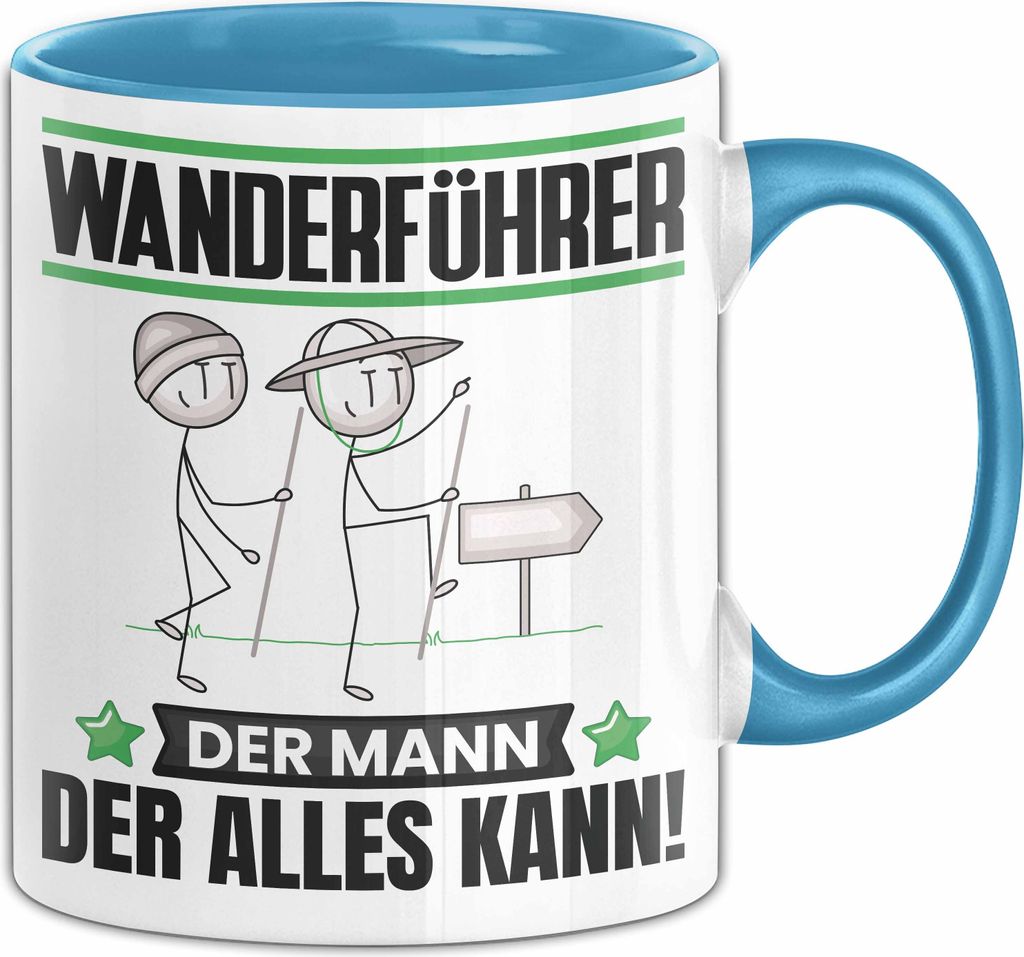 Wanderführer Tasse Geschenk für Wanderführer Der Mann Der Alles Kann Geschenkidee zum Geburtstag (Blau)