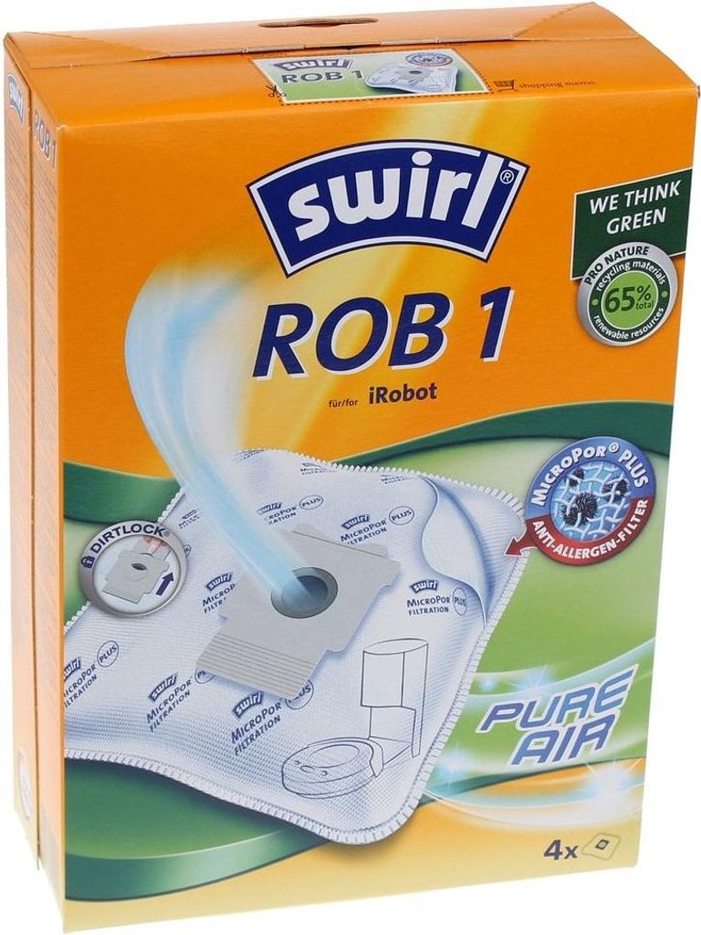 Swirl ROB 1, Staubbeutel, Staubsaugerroboter, Blau, Grün, Produktbild 